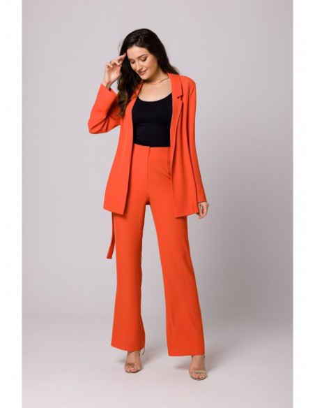 K161 Blazer with a tie belt - coral