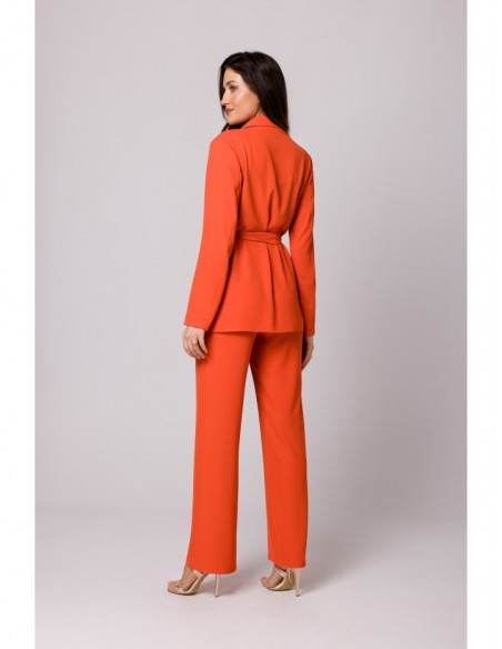 K161 Blazer with a tie belt - coral