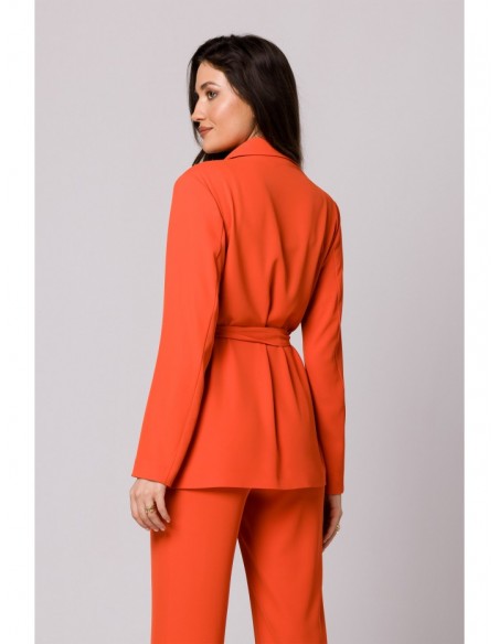 K161 Blazer with a tie belt - coral