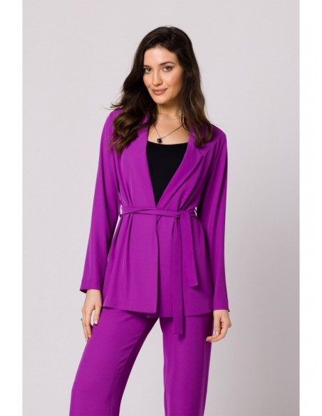 K161 Blazer with a tie belt - lavender