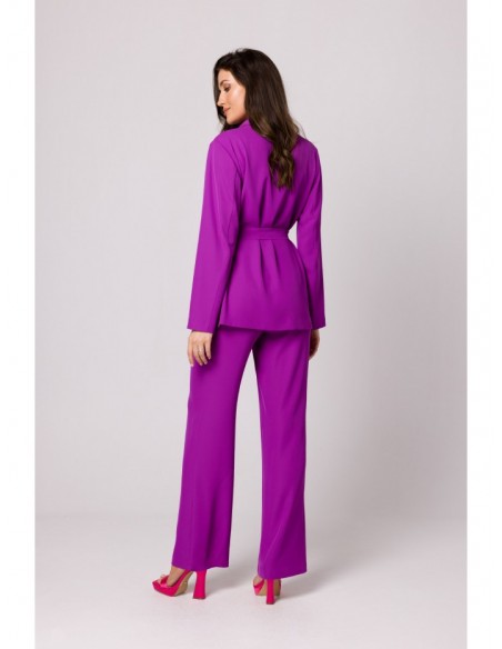 K161 Blazer with a tie belt - lavender