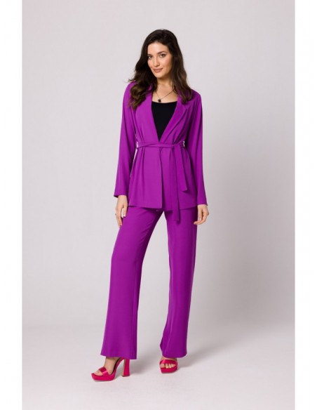 K161 Blazer with a tie belt - lavender