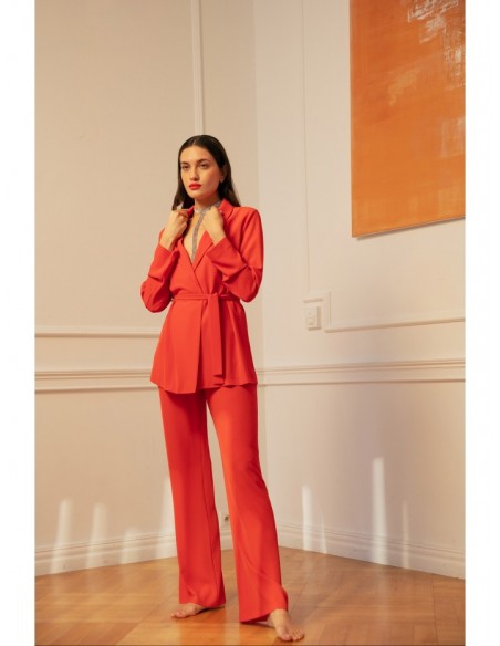 K162 Highwaisted trousers - coral