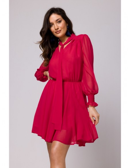 K168 Chiffon skater dress - fuchsia