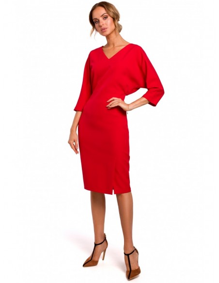 M464 Batwing sleeve dress - red