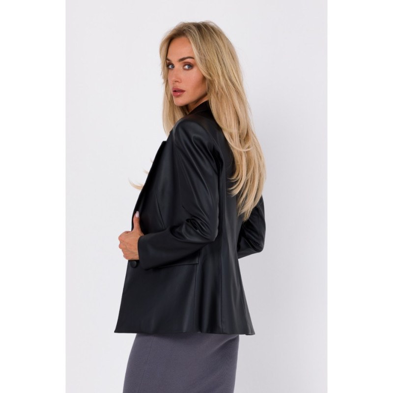 M748 Faux leather blazer - black 2