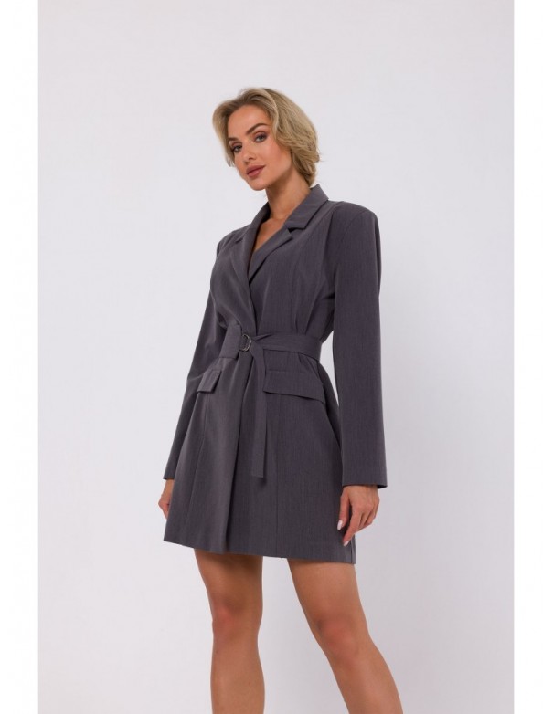 M749 Blazer dress with belt - dark grey