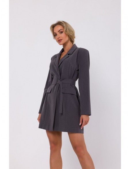 M749 Blazer dress with belt - dark grey