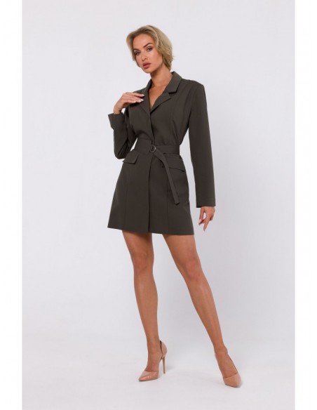 M749 Blazer dress with belt - dark grey