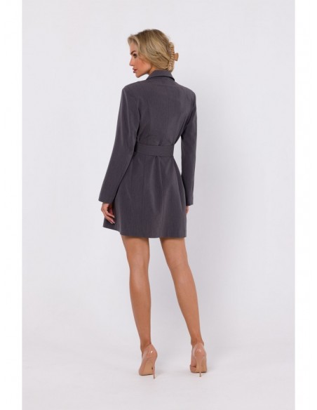 M749 Blazer dress with belt - dark grey