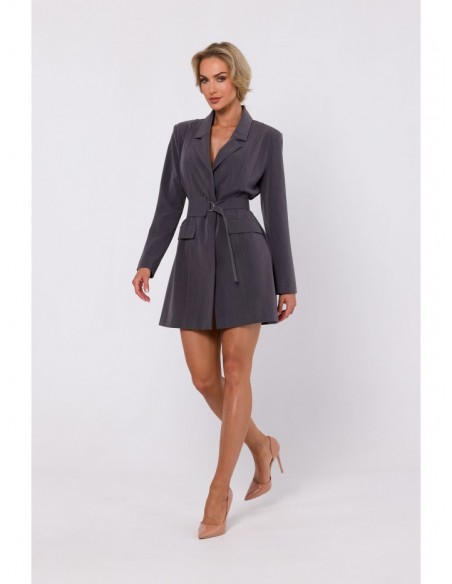 M749 Blazer dress with belt - dark grey