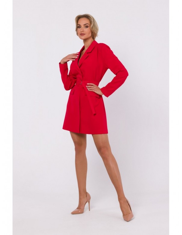 M749 Blazer dress with belt - red