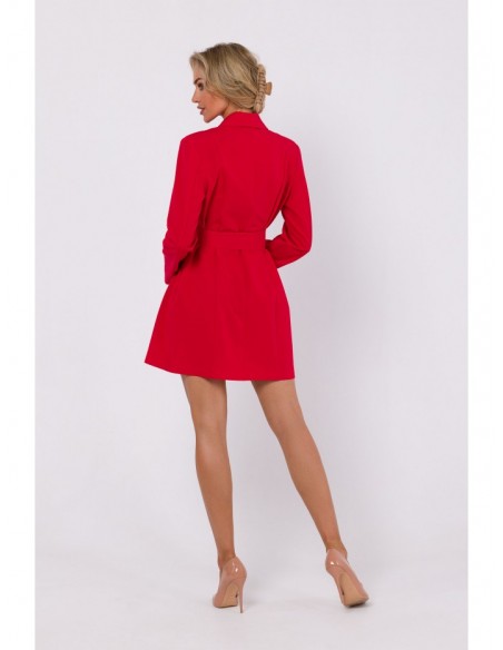 M749 Blazer dress with belt - red