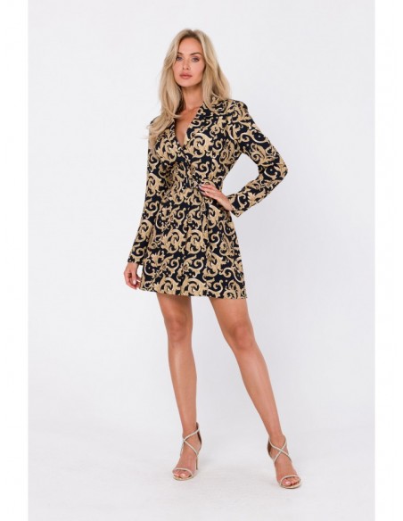 M750 Printed blazer dress with belt - model 1