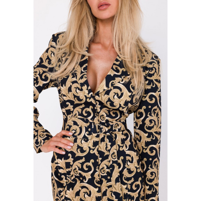 M750 Printed blazer dress with belt - model 1 2