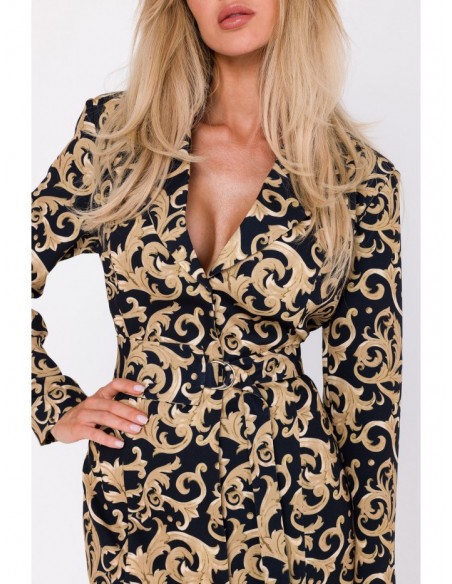 M750 Printed blazer dress with belt - model 1