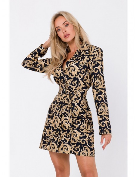 M750 Printed blazer dress with belt - model 1