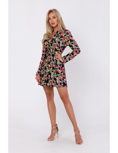 M750 Printed blazer dress with belt - model 2