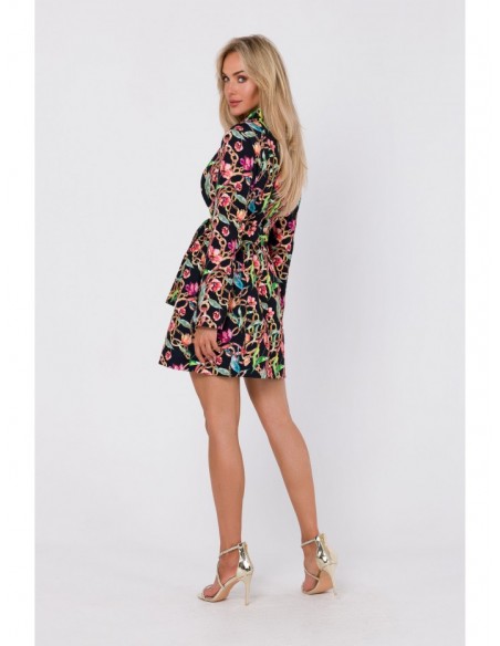 M750 Printed blazer dress with belt - model 2