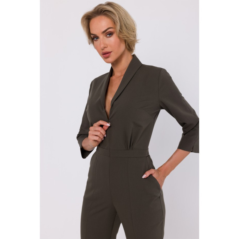 M751 Jumpsuit with shawl collar - khaki 2
