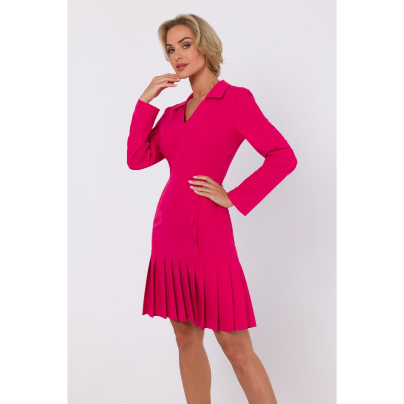 M752 Dress with pleated bottom hem - pink 2