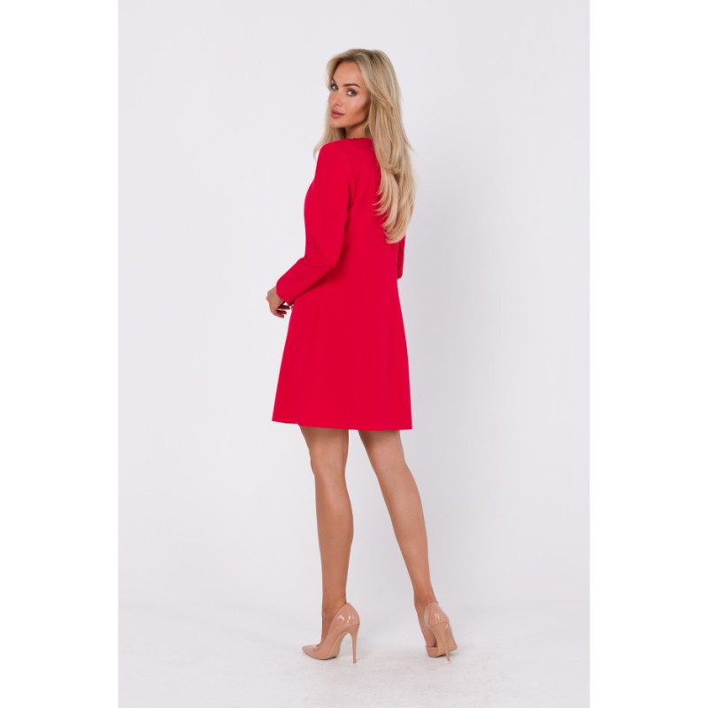M753 Shift dress with decorative buttons - red 2