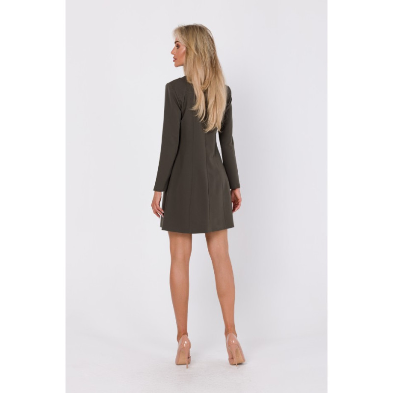 M753 Shift dress with decorative buttons - khaki 2