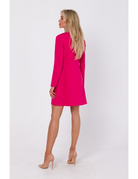 M753 Shift dress with decorative buttons - pink