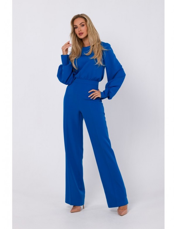 M754 Jumpsuit with decorative sleeves - blue