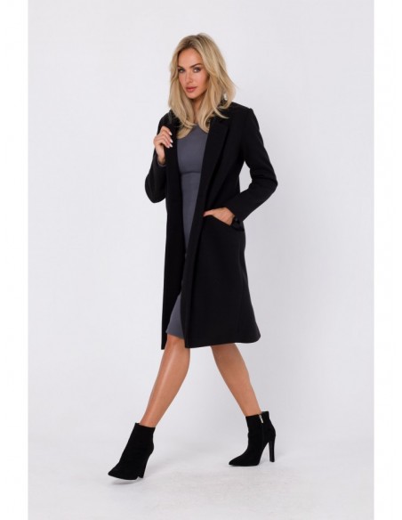 M758 Button down coat - black