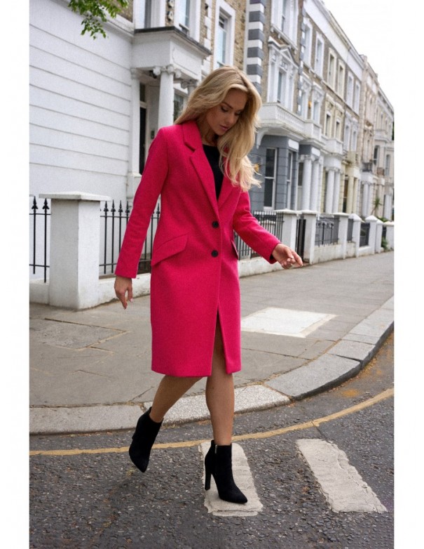 M758 Button down coat - fuchsia