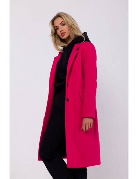 M758 Button down coat - fuchsia