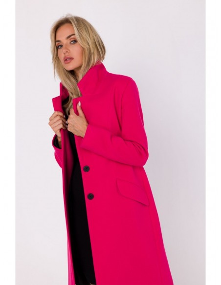 M758 Button down coat - fuchsia