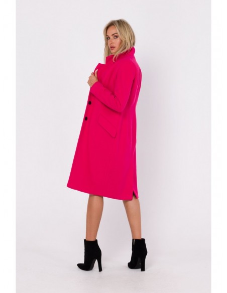 M758 Button down coat - fuchsia