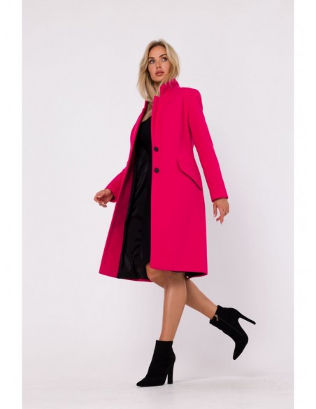 M758 Button down coat - fuchsia