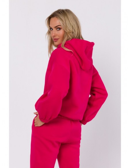 M759 Hooded pullover top - raspberry