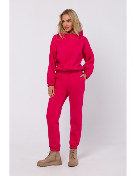 M759 Hooded pullover top - raspberry