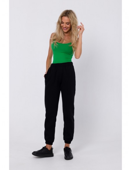 M760 Jogger trousers with front stitching - black