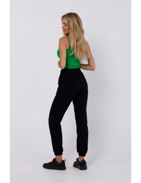 M760 Jogger trousers with front stitching - black