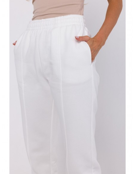 M760 Jogger trousers with front stitching - ecru