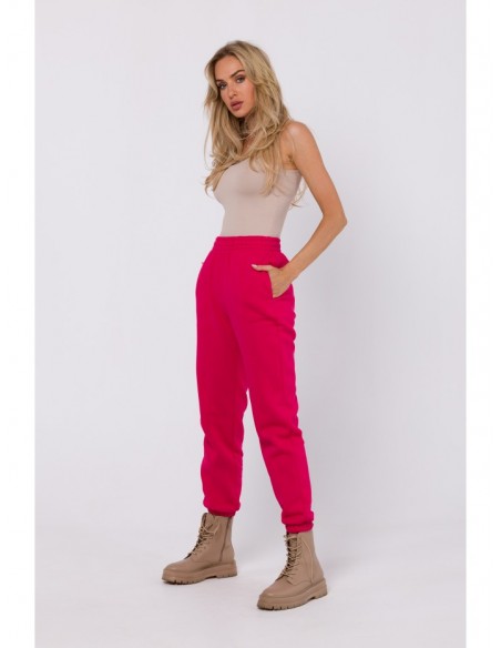 M760 Jogger trousers with front stitching - raspberry