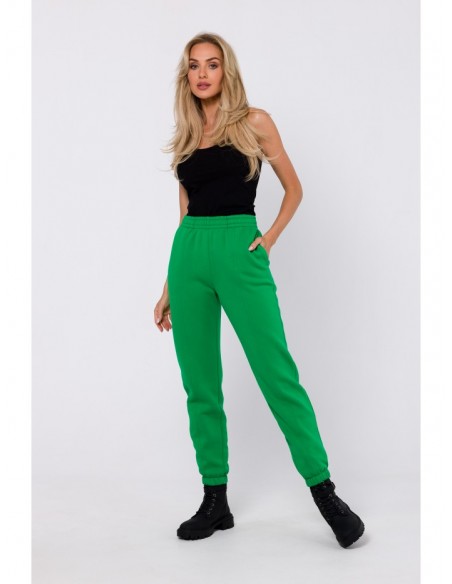 M760 Jogger trousers with front stitching - green