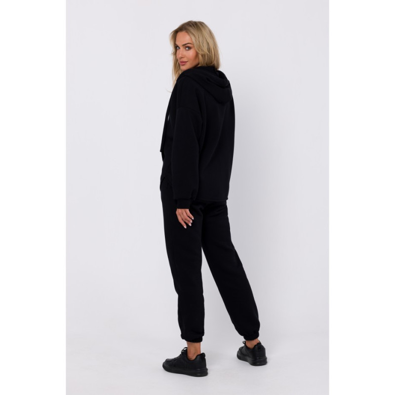 M761 Zipped hoodie with a kangaroo pocket - black 2
