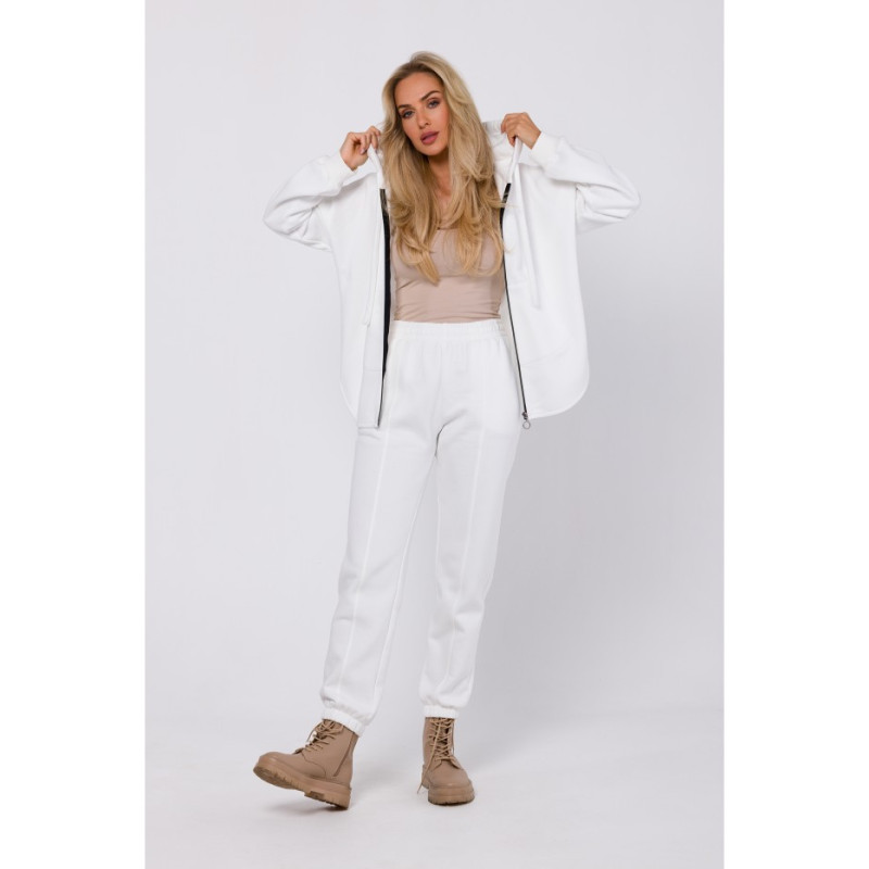 M761 Zipped hoodie with a kangaroo pocket - ecru 2