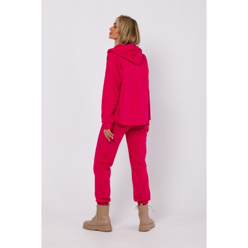 M761 Zipped hoodie with a kangaroo pocket - raspberry 2