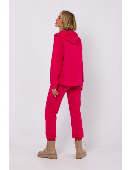 M761 Zipped hoodie with a kangaroo pocket - raspberry