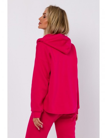 M761 Zipped hoodie with a kangaroo pocket - raspberry