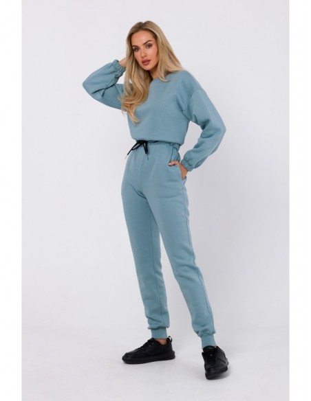 M763 Jumpsuit with partially elasticated waist - agave