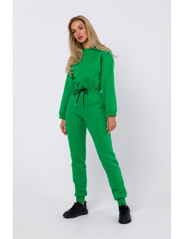 M763 Jumpsuit with partially elasticated waist - green