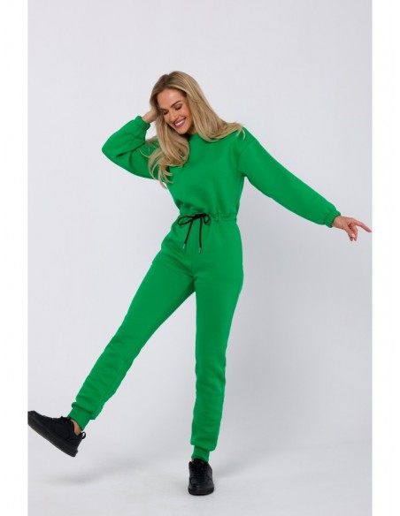 M763 Jumpsuit with partially elasticated waist - green